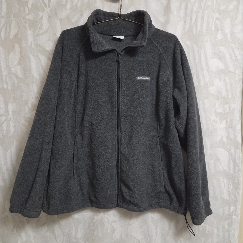 Columbia Benton Springs Full Zip Fleece Jacket Charcoal Grey Plus Size 2X Cozy